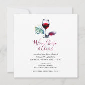 Invitation Fête des mariées d'illustration du vin et du froma (Devant)