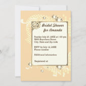 Invitation Fête des mariées d'image Peach with Frame & Diamon (Devant)