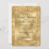 Invitation Fête des mariées d'impression Gold Glitz Zebra (Devant)