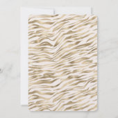 Invitation Fête des mariées d'impression Gold Zebra (Dos)
