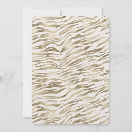 Invitation Fête des mariées d'impression Gold Zebra (Dos)