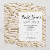 Invitation Fête des mariées d'impression Gold Zebra (Devant / Derrière)