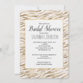 Invitation Fête des mariées d'impression Gold Zebra (Devant)