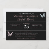 Invitation Fête des mariées d'impression moderne Black Pastel (Devant)