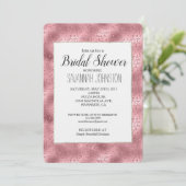 Invitation Fête des mariées d'impression Pink Glitzy Cheetah (Debout devant)