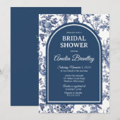 Invitation Fête des mariées d'invitation Blue Chinoserie (Devant / Derrière)