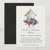 INVITATION FÊTE DES MARIÉES D'OISEAUX FLORALES BLANC BOHO RUS (Devant / Derrière)