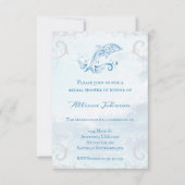 Invitation Fête des mariées Dolphin bleu (Devant)