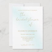 Invitation Fête des mariées d'ondulation bleue (Devant)