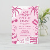 Invitation Fête des mariées Doodle de plage côtière (Debout devant)