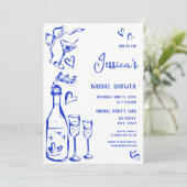 Invitation Fête des mariées Doodle tirée à la main (Debout devant)