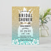 Invitation Fête des mariées d'or à fleur d'ananas tropical (Debout devant)