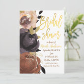 Invitation Fête des mariées d'or automne Fleurs Gras Floral m (Debout devant)