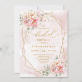 Invitation Fête des mariées d'or Boho Blush Rose (Devant)
