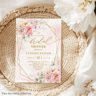 Invitation Fête des mariées d'or Boho Blush Rose