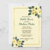 Invitation Fête des mariées d'or floral jaune rustique (Devant)