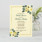 Invitation Fête des mariées d'or floral jaune rustique (Debout devant)