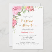 Invitation Fête des mariées d'or Floral Rose (Devant)