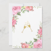 Invitation Fête des mariées d'or Floral Rose (Dos)