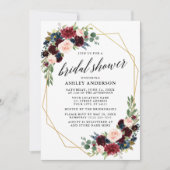 Invitation Fête des mariées d'or géométrique bleu Bourgogne (Devant)