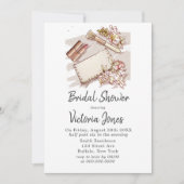 Invitation Fête des mariées d'or Rose de mode française (Devant)