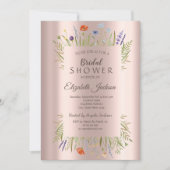 Invitation Fête des mariées d'or Rose fleur sauvage Meadow (Devant)