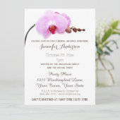 Invitation Fête des mariées d'orchidée blanche rose violet (Debout devant)