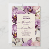 Invitation Fête des mariées d'orchidée pourpre aquarelle (Devant)