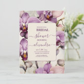 Invitation Fête des mariées d'orchidée pourpre aquarelle (Debout devant)