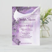 Invitation Fête des mariées d'orchidée violette douce (Debout devant)