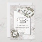 Invitation Fête des mariées d'orchidées blanches tropicales (Devant)