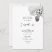 Invitation Fête des mariées d'orchidées noires et blanches (Devant)