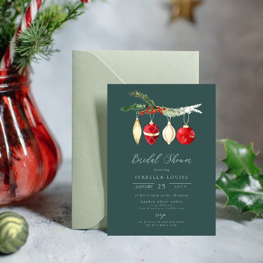 Invitation Fête des mariées d'ornement Vintage hiver