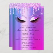 Invitation Fête des mariées Douce 16e Parties scintillant Lec (Devant / Derrière)