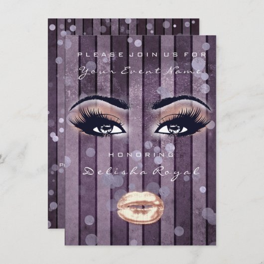 Invitation Fête des mariées Douce 16e Rose Parties scintillan (Devant / Derrière)