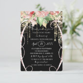 Invitation Fête des mariées Douce 16e Roses Roses Roses Roses (Debout devant)