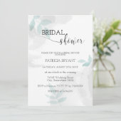 Invitation Fête des mariées douce menthe et gris (Debout devant)