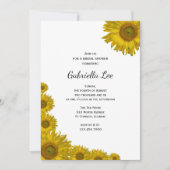 Invitation Fête des mariées du bord du tournesol jaune (Devant)