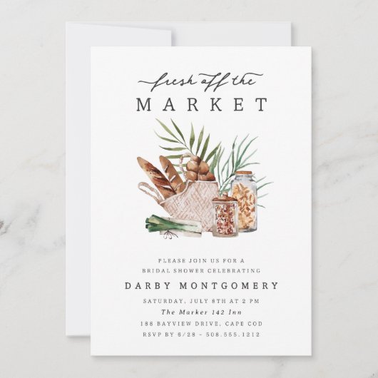 Invitation Fête des mariées du code QR pour le marché agricol (Devant)