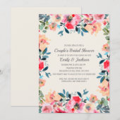 Invitation Fête des mariées du couple de fleurs de printemps  (Devant / Derrière)