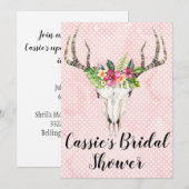 Invitation Fête des mariées du crâne de l'île Boho (Devant / Derrière)