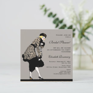 Invitation Fête des mariées du défilé de mode Art déco vintag