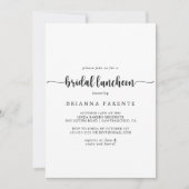 Invitation Fête des mariées du déjeuner nuptial de Calligraph (Devant)