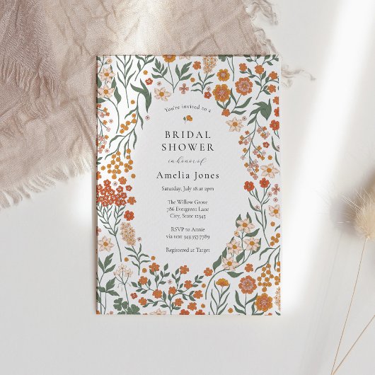 Invitation Fête des mariées du Fleur sauvage Boho Meadow