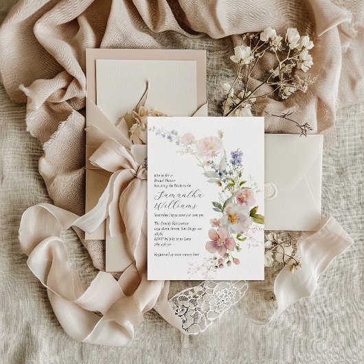 Invitation Fête des mariées du Fleur sauvage Boho Rustic Mead