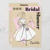 Invitation Fête des mariées du groupe Neutral de mariée de mo (Devant / Derrière)