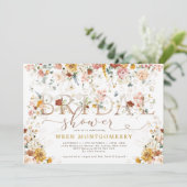Invitation Fête des mariées du jardin Fleur sauvage de printe (Debout devant)