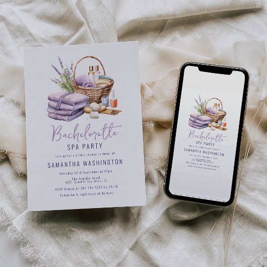 Invitation Fête des mariées du jour du Spa de lavande