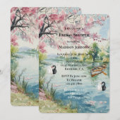 Invitation Fête des mariées du lac des Cygnes romantiques (Devant / Derrière)