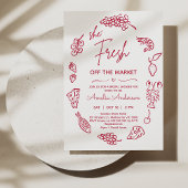 Invitation Fête des mariées du marché des fermiers à dessin b